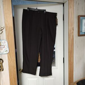 New Arrow Dark Brown Comfort Stretch Waist Pants Men's 44/30